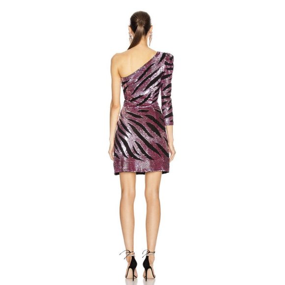 Rêve Riche Maxx Mini Dress Metallic Mauve Pink Black - Picture 3 of 9